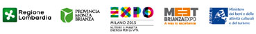 loghi Regione Lombardia; Provincia Monza Brianza;-EXPO Milano 2015; - MEET BrianzaExpo A way to excellence;- Ministero dei beni e delle attività culturali e del turismo