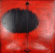 Cosmos, 2008 acrilici, cordino su tela,cm 40x38x8