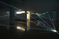 Carlo Bernardini, Spazio Permeabile 2008, Installazione ambientale in fibre ottiche, mt h 3 x 18 x 18