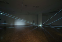 Carlo Bernardini, Spazio Permeabile 2008, Installazione ambientale in fibre ottiche, mt h 3 x 18 x 18