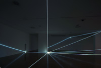 Carlo Bernardini, Spazio Permeabile 2008, Installazione ambientale in fibre ottiche, mt h 3 x 18 x 18