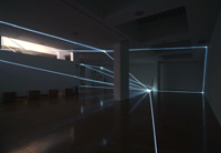 Carlo Bernardini, Spazio Permeabile 2008, Installazione ambientale in fibre ottiche, mt h 3 x 18 x 18