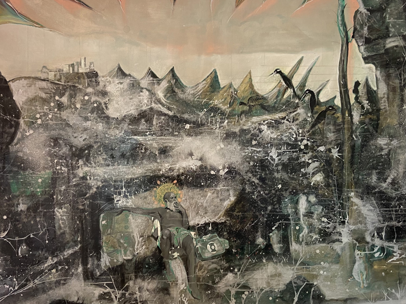 San Gerolamo e i suoi gatti | 2020 | olio e argento su tela | 135x180 cm