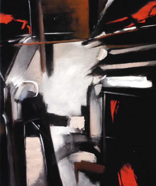 Giuseppe Monguzzi, Segrete passioni, 1985, olio su tela, 130 x 120 cm.