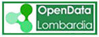 Icona con scritta Open Data Lombardia