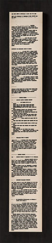 Emilio Isgro, Telex G3, 1973 china su telex in box di legno e plexiglass 156x34